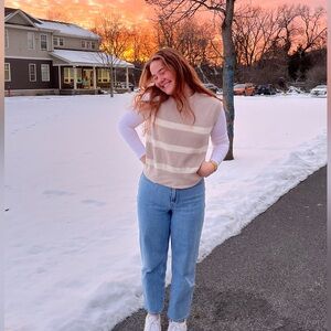 Everlane Striped Sweater Vest | Organic Cotton